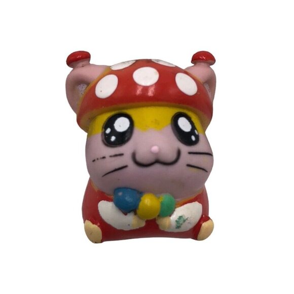 Tottoko Hamtaro Ham Ham House Ham-chan’s Red White Mushroom Figure - Picture 1 of 4